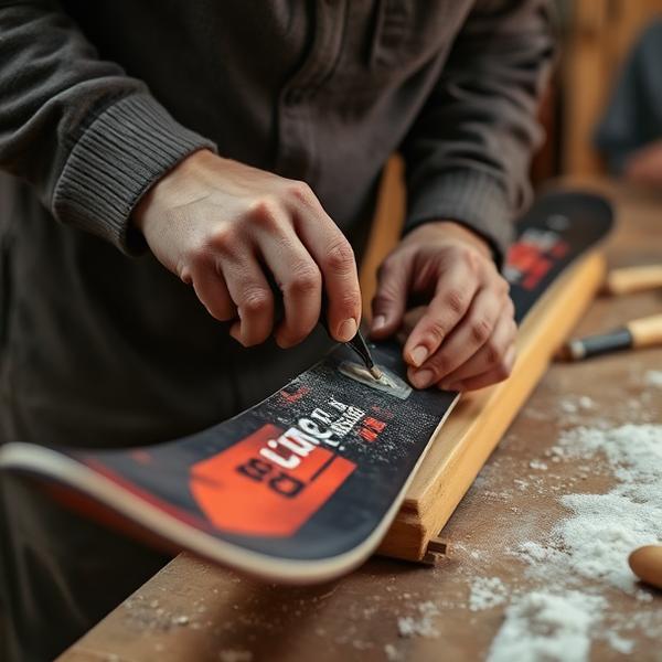 Lavorazione artigianale sci e snowboard - Bosin SKI Artigiano Bosin SKI al lavoro nel laboratorio di Predazzo